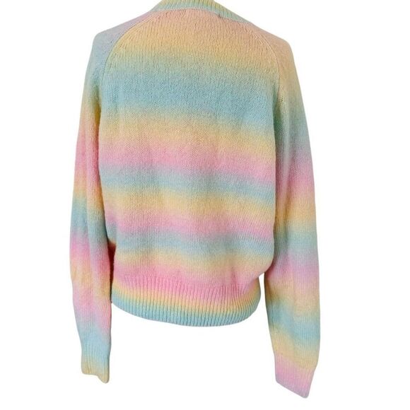 BB Dakota Steve Madden Women Medium M Ombre Pastel Rainbow Sweater Pullover - Picture 3 of 10